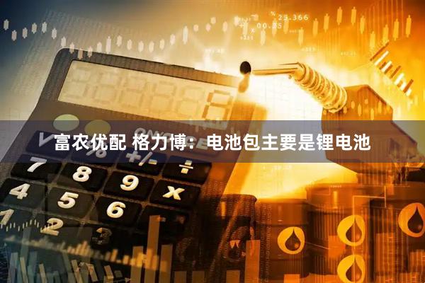 富农优配 格力博：电池包主要是锂电池